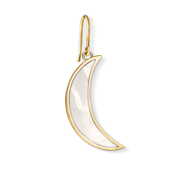 Thomas Sabo Earring “moon Mother-of-pearl” 925 Sterling Silver; 18k Yellow Gold Plating