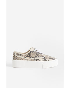 Chunky Trainers Beige/snakeskin-patterned