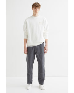 Twill Broek - Relaxed Fit Donkergrijs