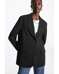 Relaxed-fit Twill Blazer Black