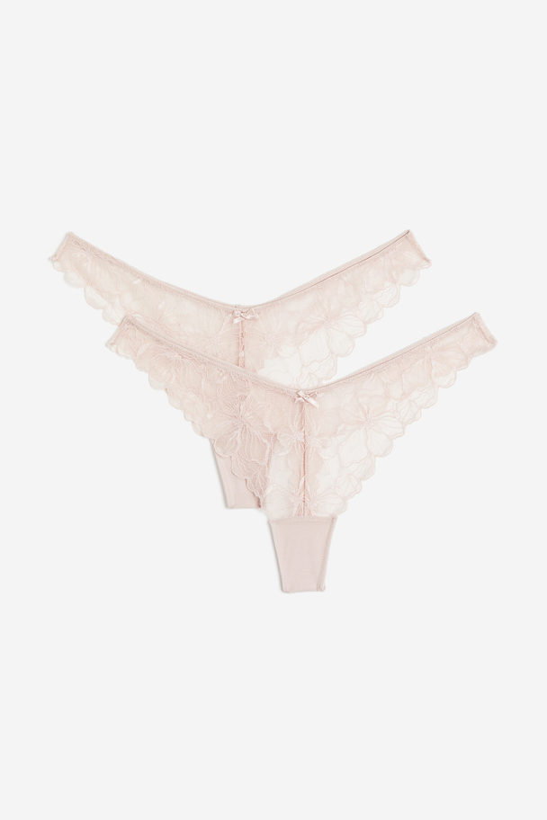 H&M 2-pack Truse Thong I Blonde Lys Rosa