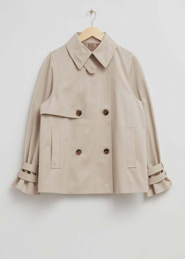 & Other Stories Short Loose-fit Trench Coat Light Beige