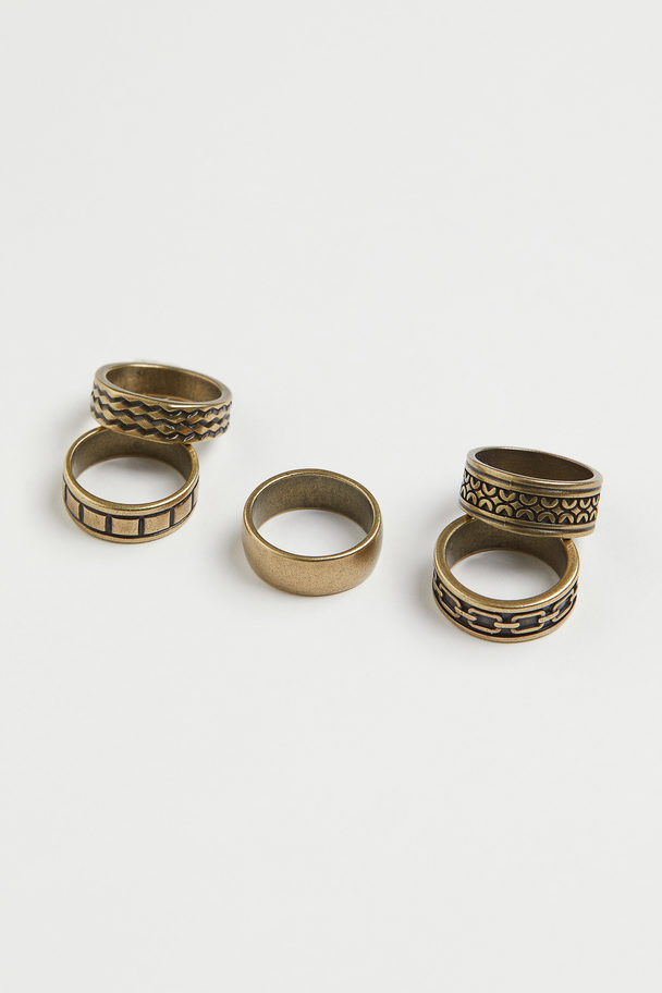H&M 5-pack Rings Gold-coloured