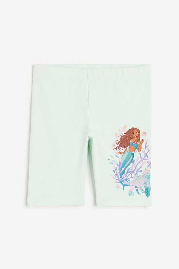 H&M Printed Cycling Shorts Light Green/the Little Mermaid