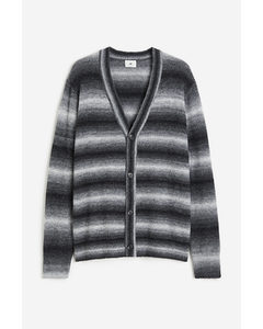 Cardigan Regular Fit Sort/stribet