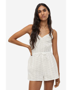 Broderie Anglaise Playsuit White