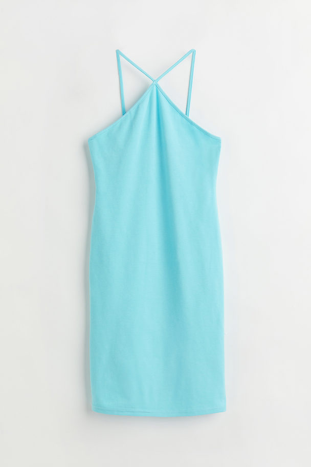 H&M Cotton Dress Light Turquoise