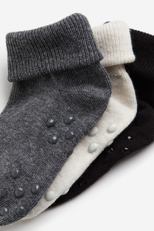 H&M 5-pack Anti-slip Socks Dark Grey/grey Marl