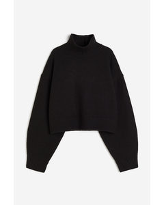 Oversized Trui Met Turtleneck Zwart