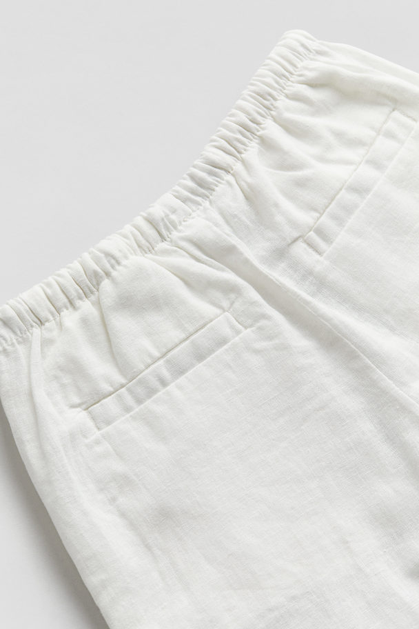 H&M Vide Pull On-bukser I Hørblanding Hvid