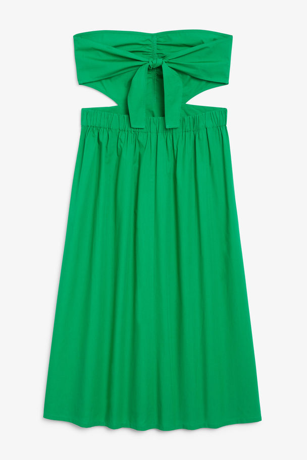 Monki Tie-back Green Midi Dress Green