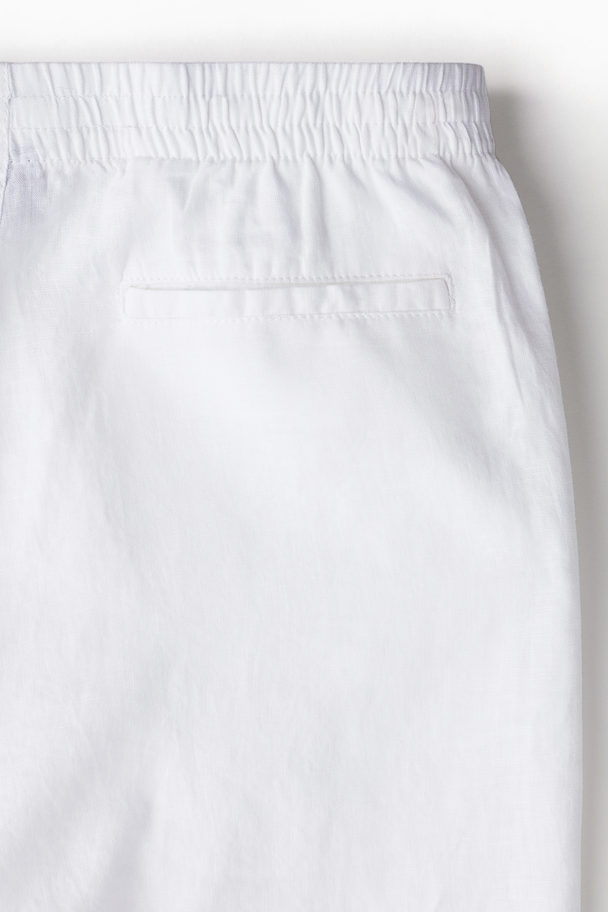 H&M Shorts I Hør Regular Fit Hvid