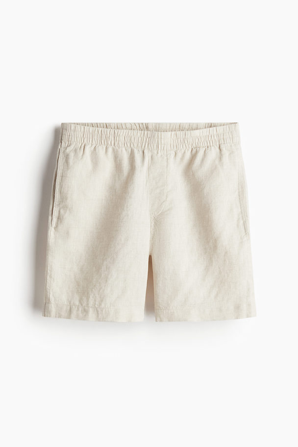 H&M Leinenshorts in Regular Fit Hellbeige