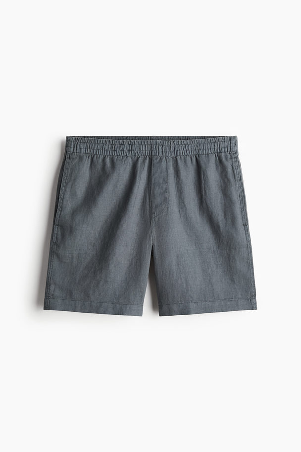 H&M Leinenshorts in Regular Fit Dunkeltürkis