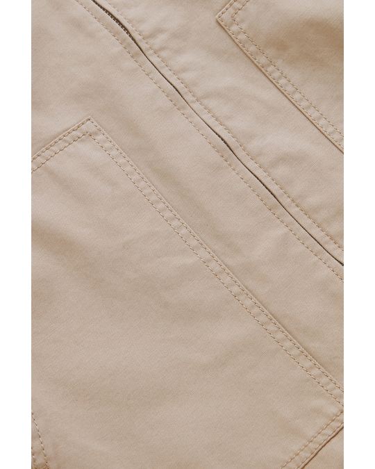 COS Belted A-Line Cotton Jacket Beige
