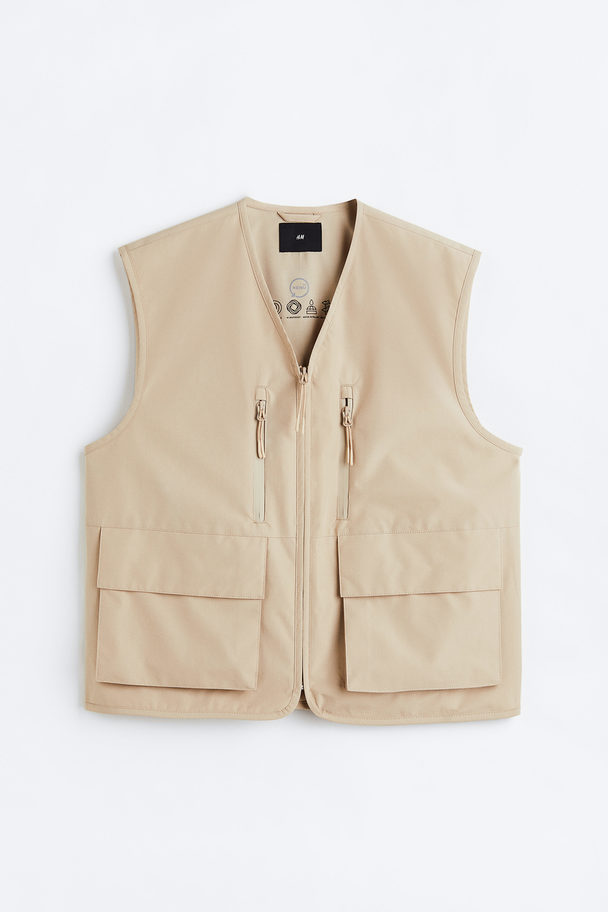 H&M Relaxed Fit Water-repellent Gilet Beige