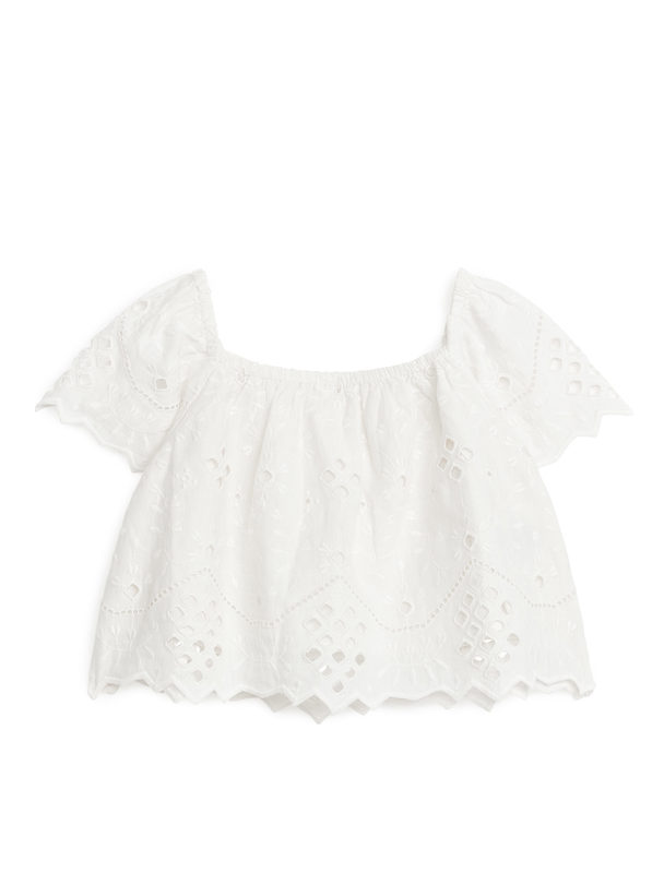 ARKET Broderie Anglaise Blouse White
