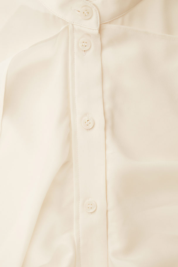 COS Ruffled Stand-collar Blouse Ivory