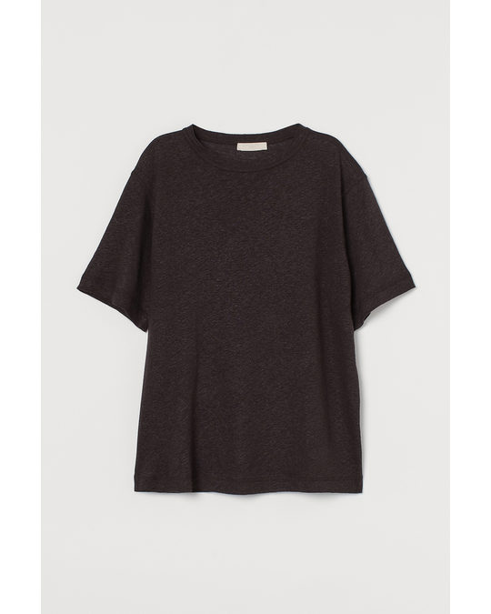 H&M Oversized T-shirt Dark Brown