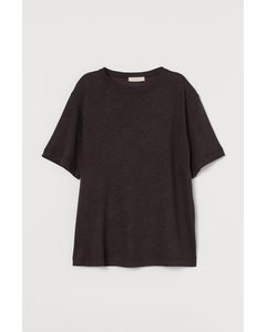 Oversized T-shirt Mørkebrun