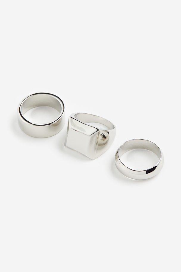 H&M 3-pack Rings Silver-coloured