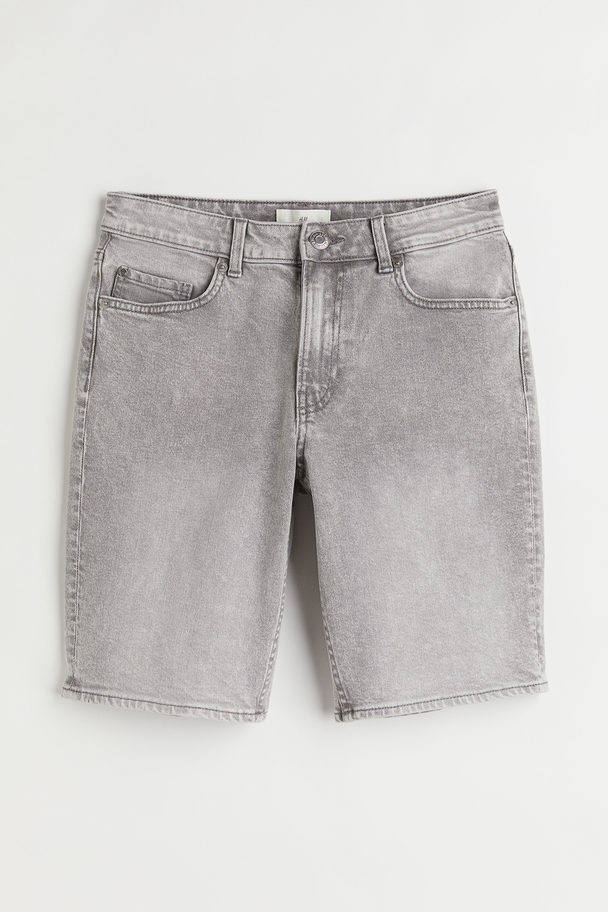 H&M High Waist Denim Shorts Grey