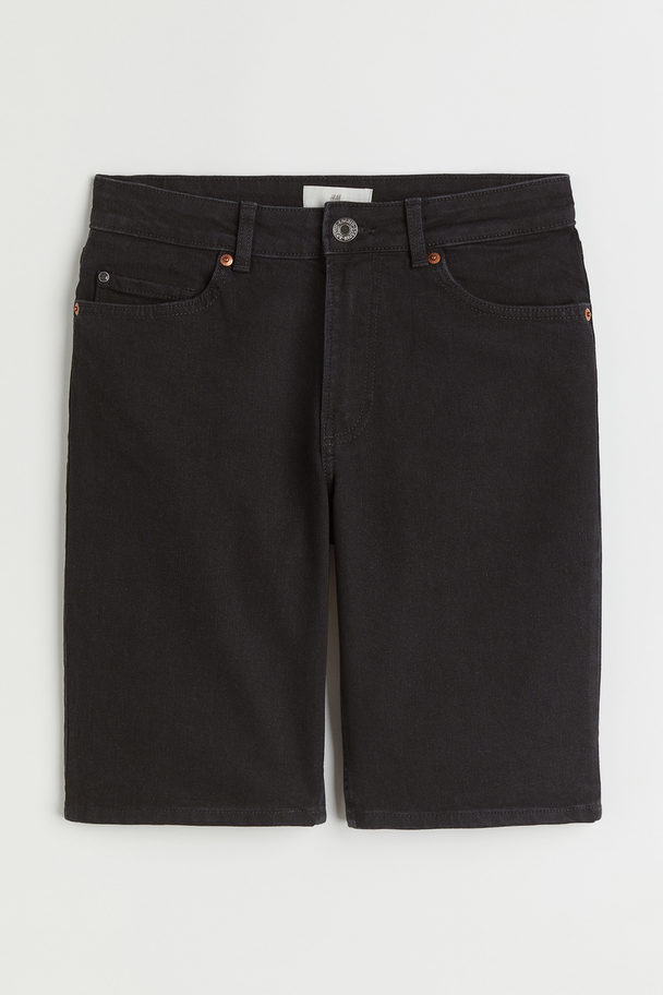H&M High Waist Denim Shorts Black