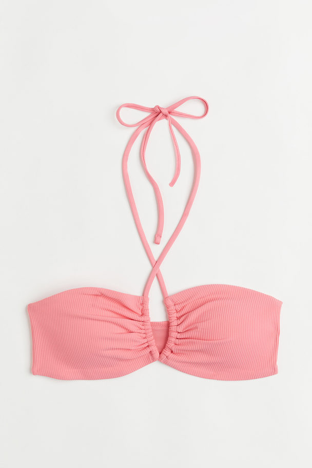 H&M Padded Bandeau Bikini Top Pink