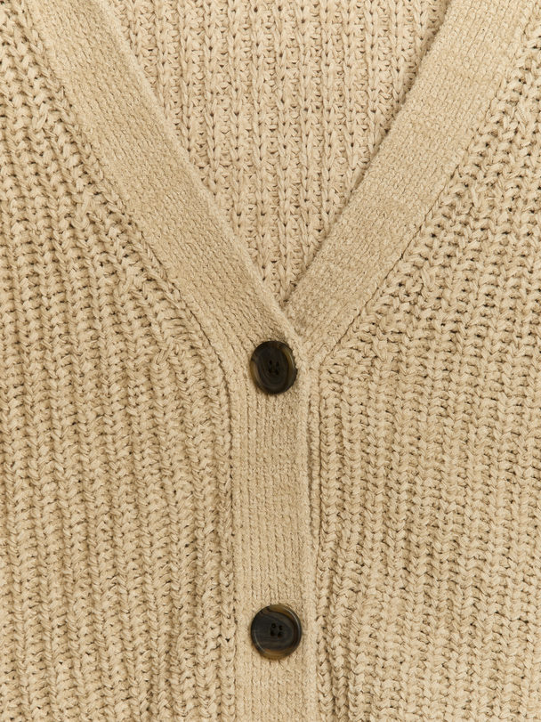ARKET Cotton Blend Cardigan Beige