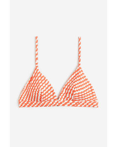 Padded Triangle Bikini Top Red/patterned