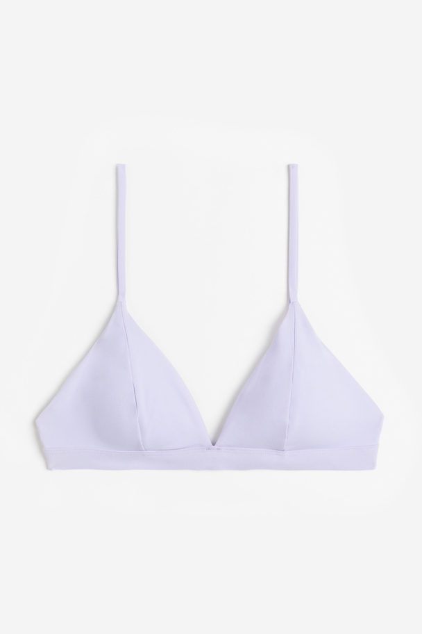 H&M Wattiertes Triangel-Bikinitop Flieder