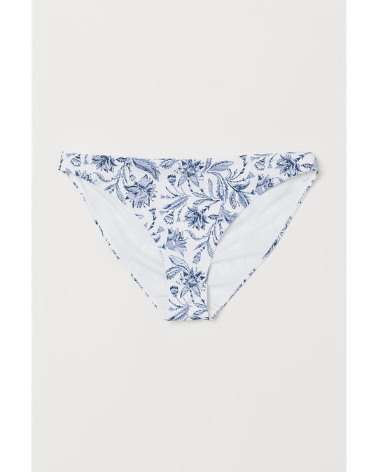 H&M Bikini Bottoms White/blue Floral