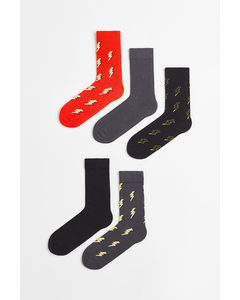 5-pack Socks Red/lightning Flashes