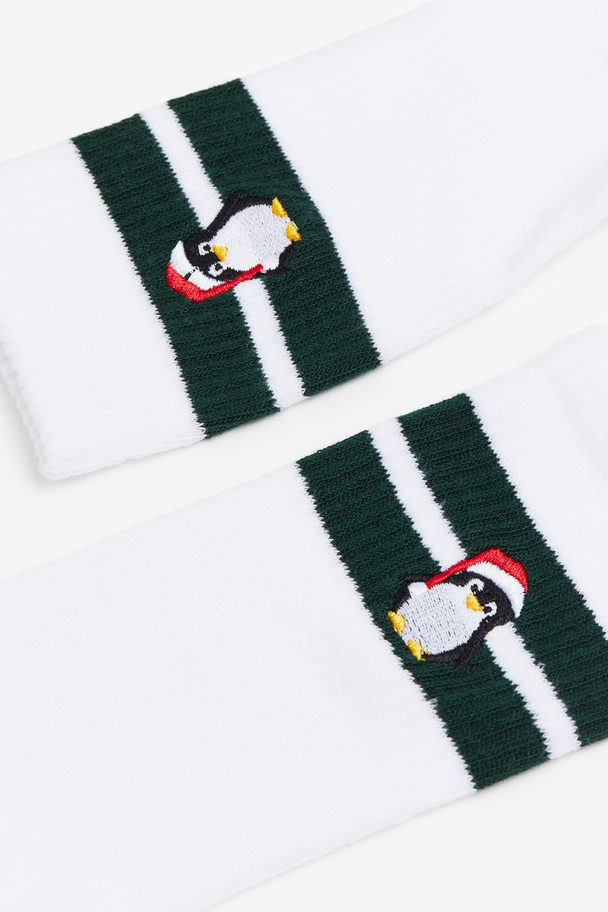 H&M Sokken Wit/pinguïns