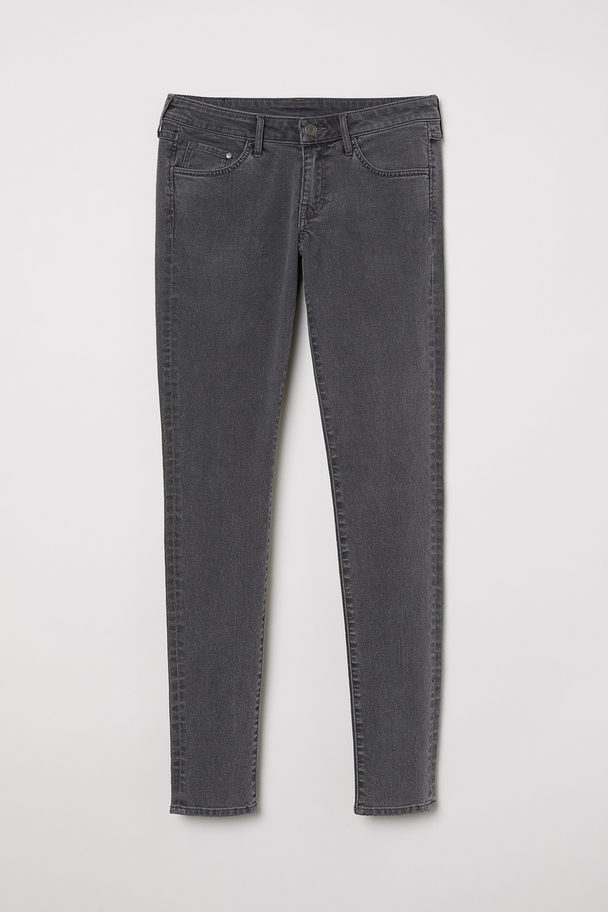 H&M Super Skinny Low Jeans Mörkgrå denim