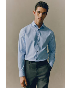 Overhemd Van Premium Cotton - Slim Fit Lichtblauw