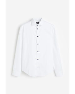Overhemd Van Premium Cotton - Slim Fit Wit