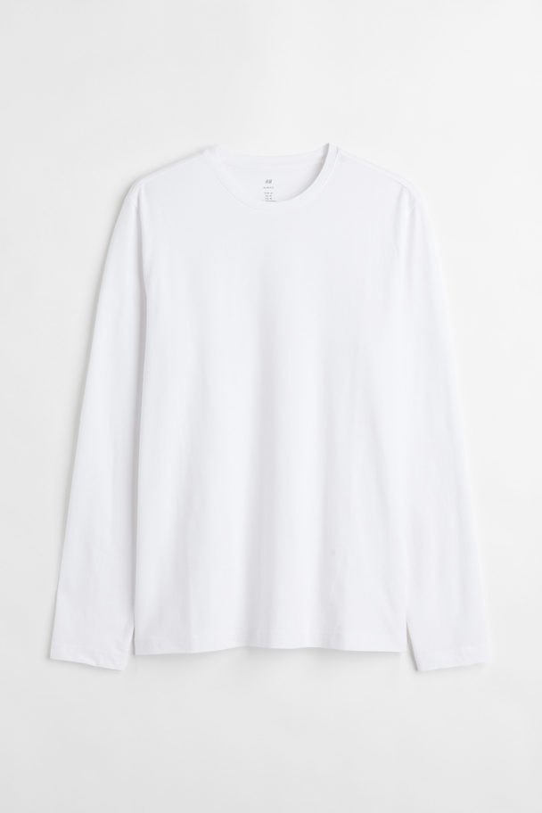 H&M Slim Fit Jersey Top White