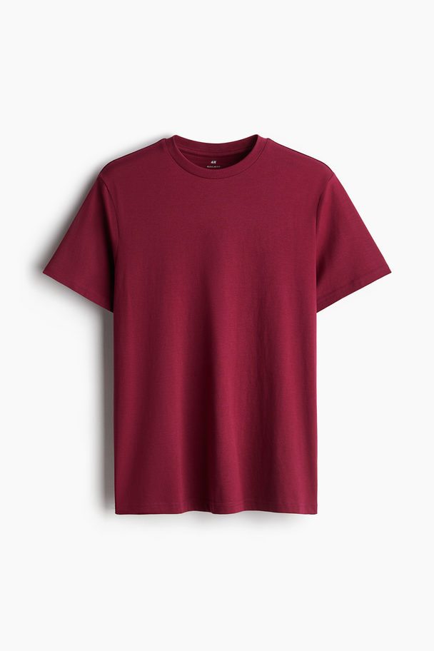 H&M T-Shirt in Regular Fit Weinrot