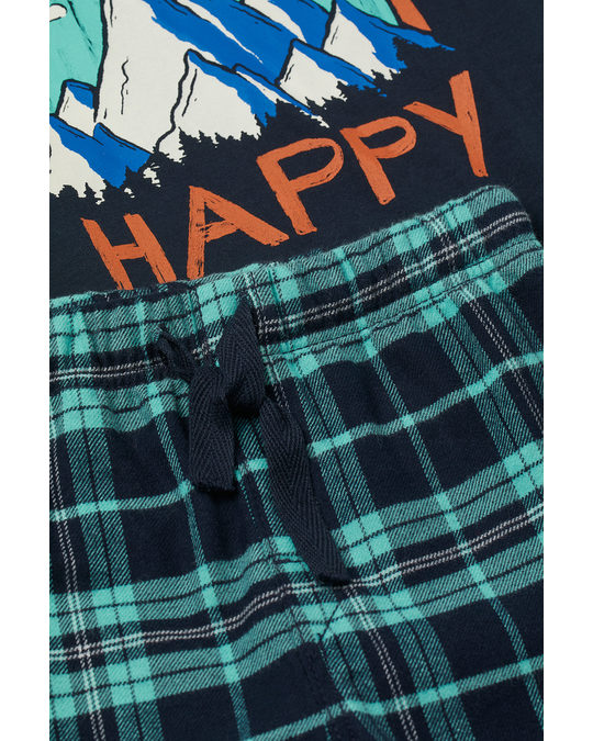 H&M Pyjamas Dark Blue/checked