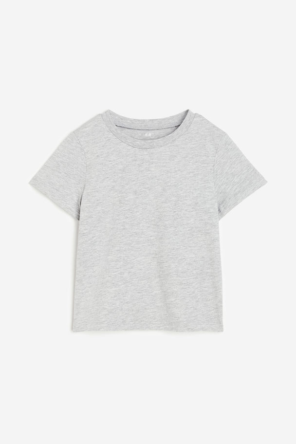 H&M Cotton T-shirt Light Grey Marl