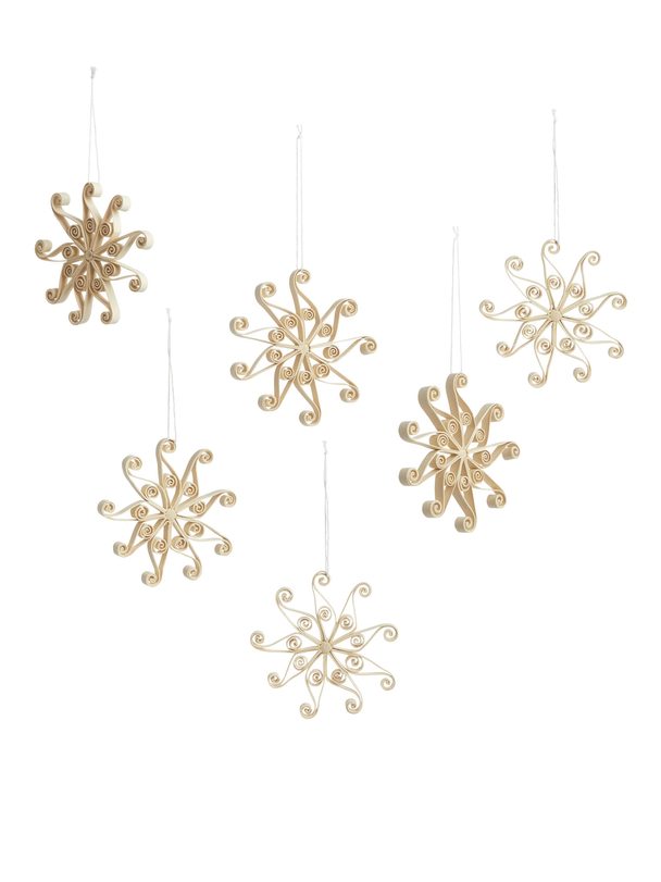 ARKET A World Of Craft Snowflake Paper Ornaments Off White