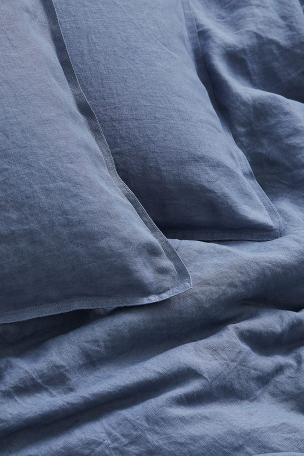 H&M HOME Leinenbettwäsche für Doppelbett Blau