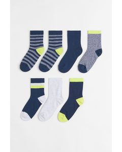 7-pack Socks Dark Blue/striped