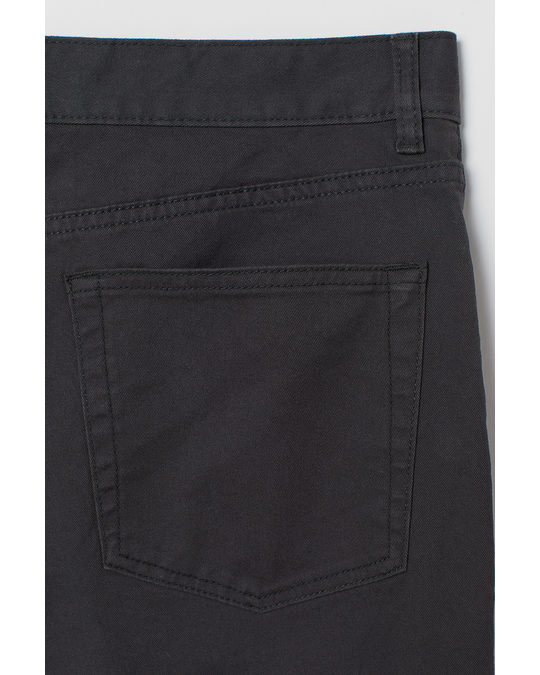 H&M Twill Shorts Slim Fit Dark Grey