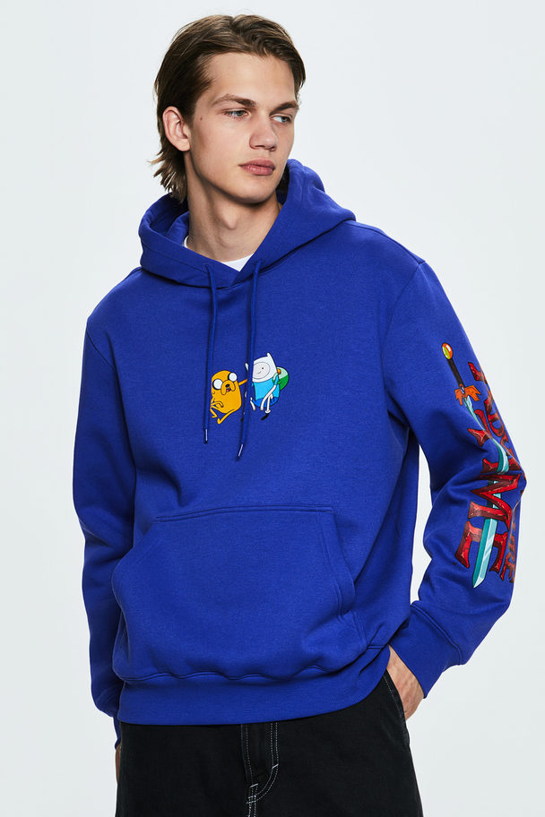 H&M Hoodie in Regular Fit Blau/Adventure Time