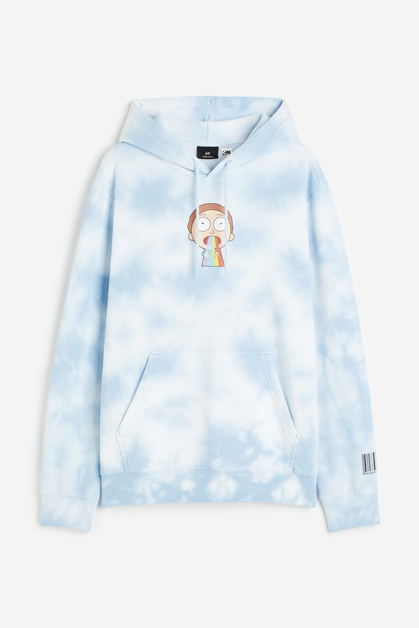 H&M Hoodie Regular Fit Hellblau/Rick and Morty