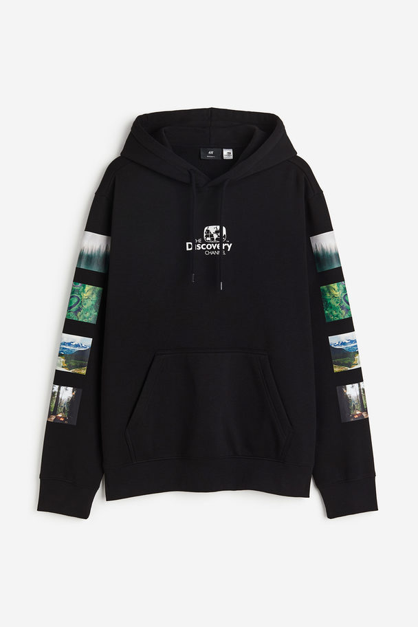 H&M Hoodie in Regular Fit Schwarz/Discovery Channel