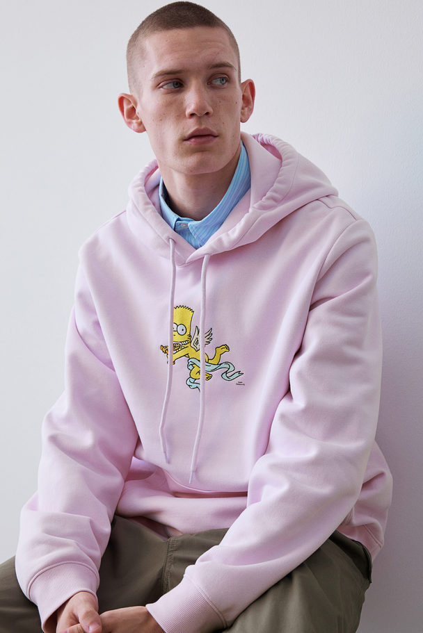 H&M Capuchonsweater - Regular Fit Roze/the Simpsons