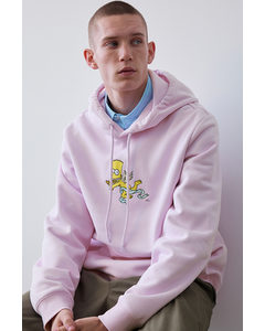 Capuchonsweater - Regular Fit Roze/the Simpsons
